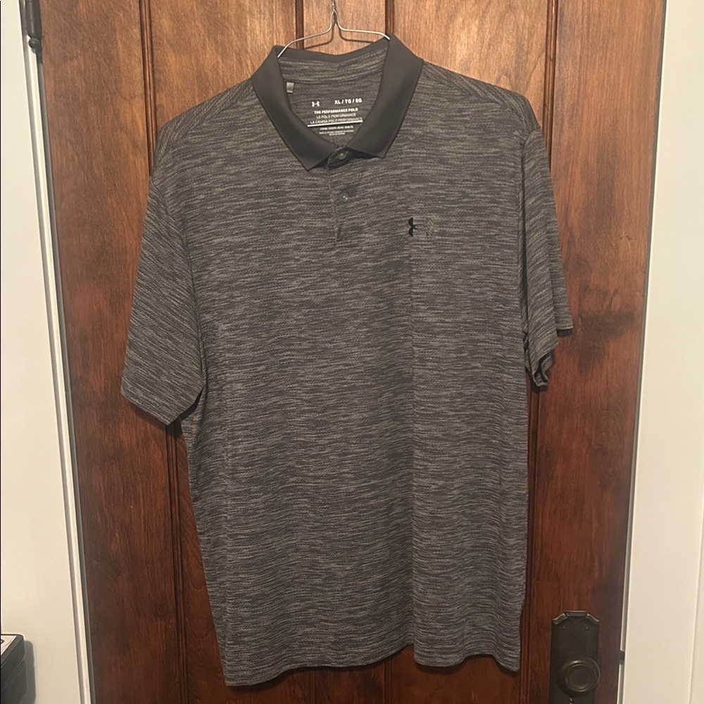 Under Armour Men's Black Heather Polo Shirt